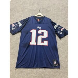 New England Patriots Tom Brady #12 Reebok Jersey Size Large NFL Player Vintage
